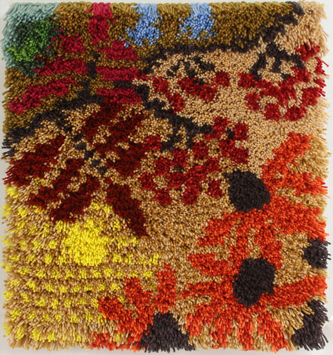 Kultajyvä rya by weaving 43 x 43 cm